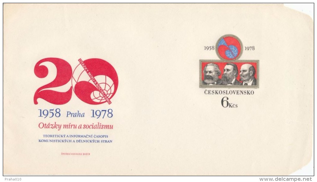 Czechoslovakia / Postal Stationery (1978) The Magazine "Issues Of Peace And Socialism"; Marx, Engels, Lenin (I7640) - Lenin