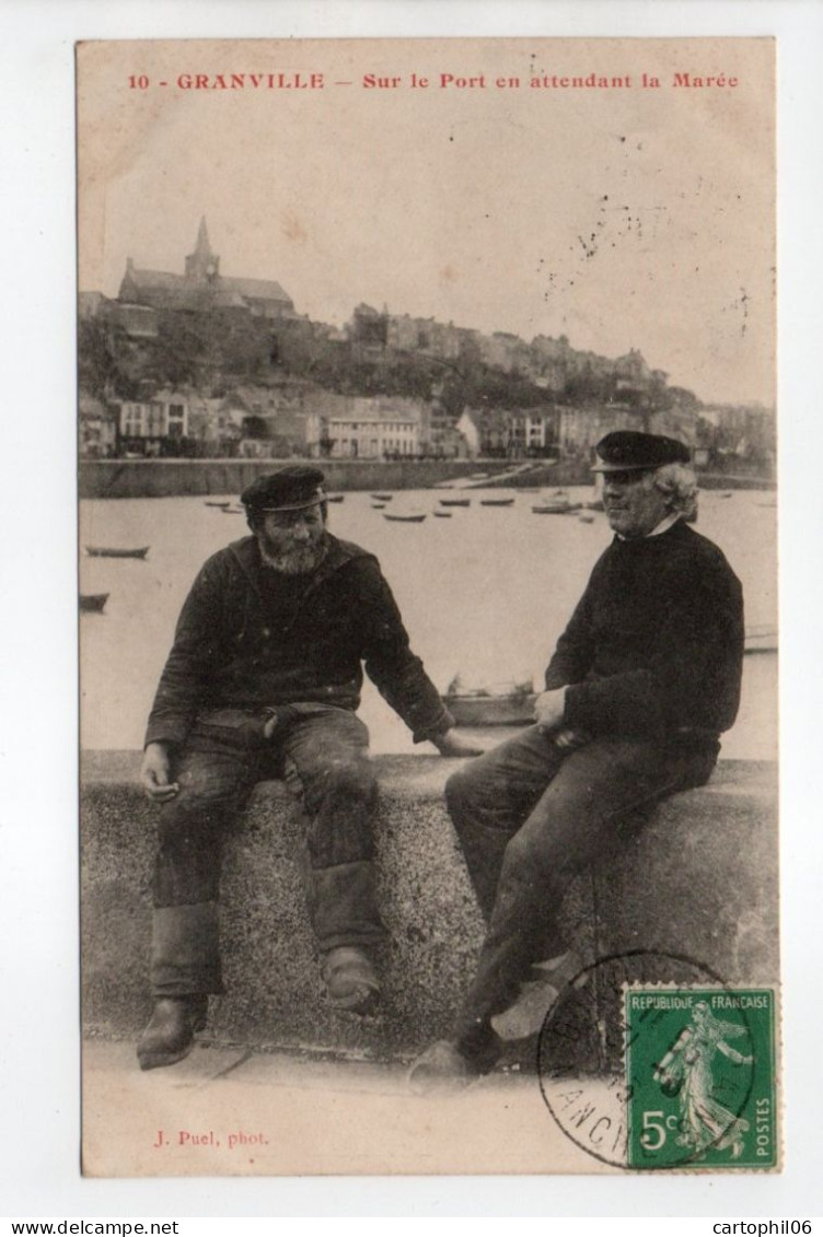 - CPA GRANVILLE (50) - Sur Le Port En Attendant La Marée 1913 - Photo Puel N° 10 - - Granville