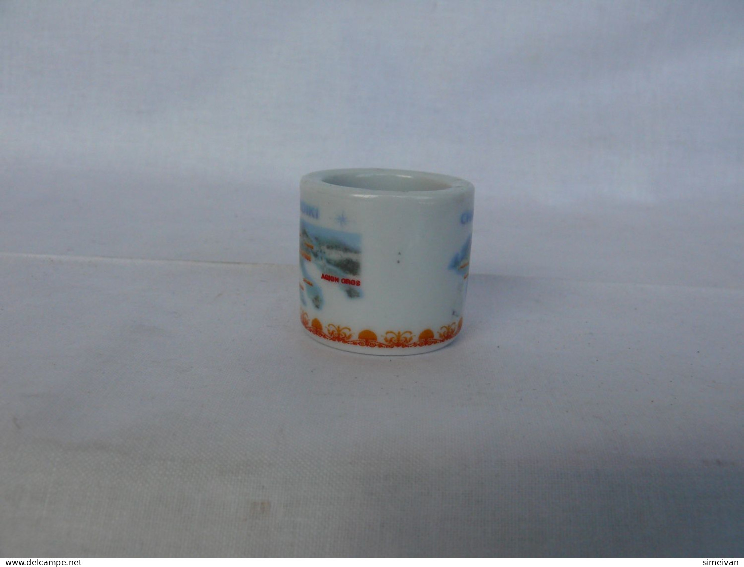 Vintage Small Coffee Cup CHALKIDIKI Memorabilia Souvenir #2135 - Autres & Non Classés