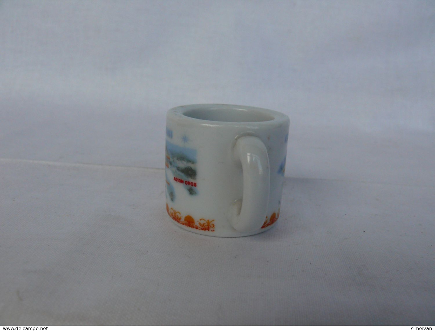 Vintage Small Coffee Cup CHALKIDIKI Memorabilia Souvenir #2135 - Other & Unclassified