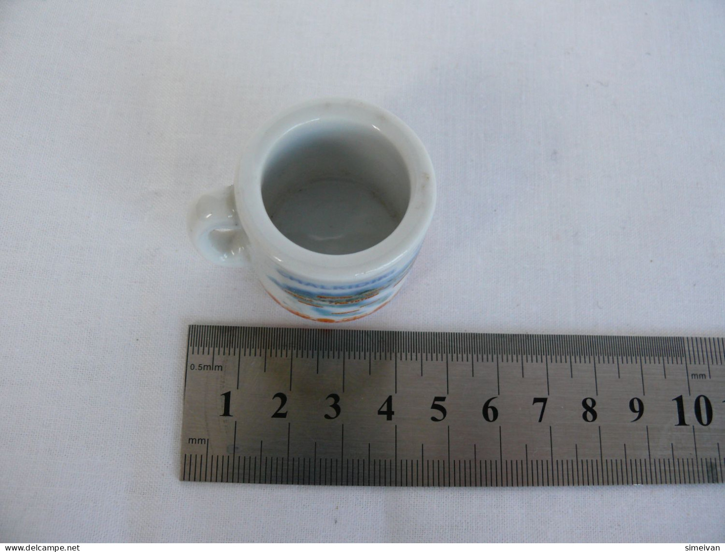 Vintage Small Coffee Cup CHALKIDIKI Memorabilia Souvenir #2135