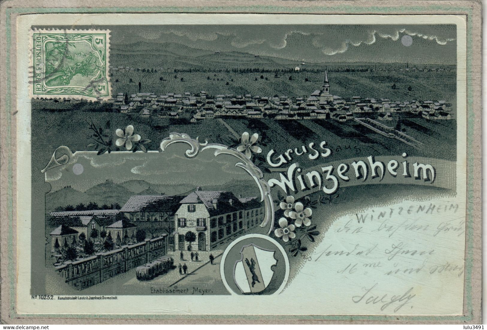 CPA - WINTZENHEIM (68) - Carte GRUSS Lithographique De 1901 - Etablissement Meyer - Wintzenheim
