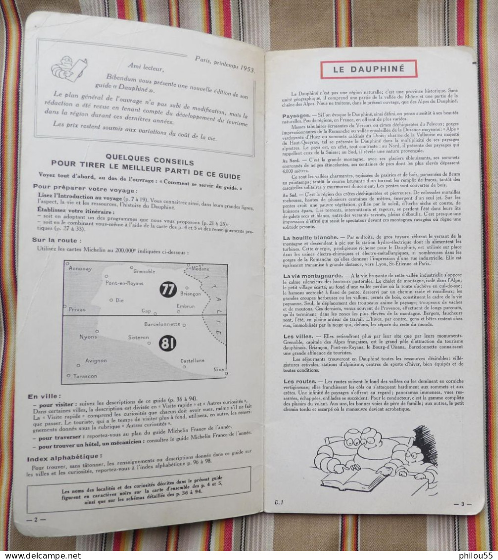 Guide MICHELIN Vvert DAUPHINE 1953 54 - Michelin (guides)