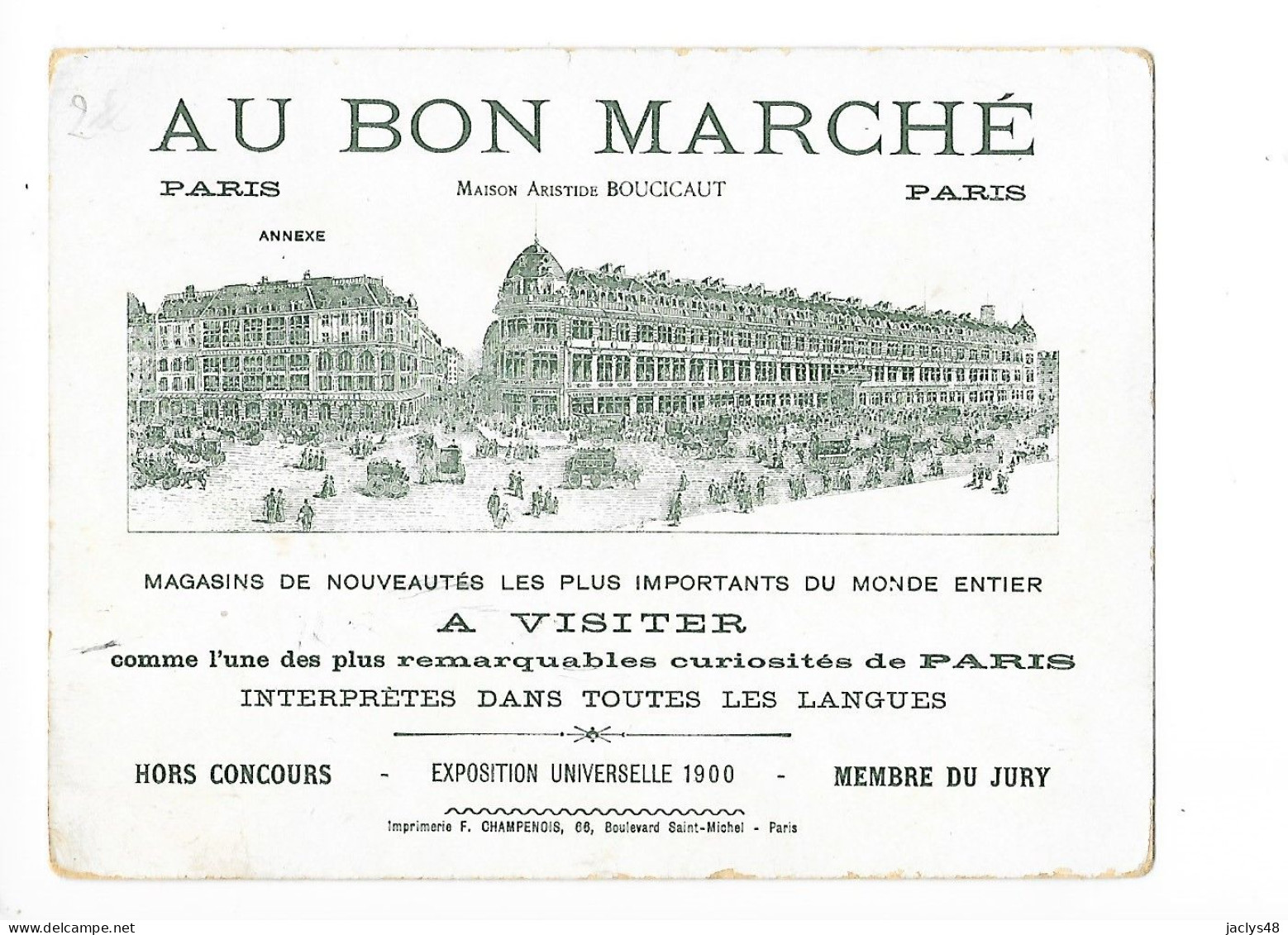 AU BON MARCHE - Carte Publicitaire Pour "AU BON MARCHE" Signée Benjamin RABIER : Le Chien Savant -3 - Rabier, B.