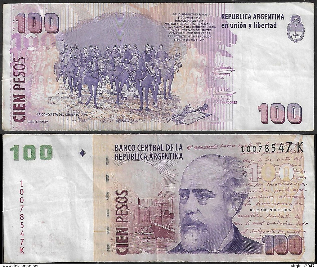 Argentina Billete De $100 Julio A. Roca 1v, - Argentine