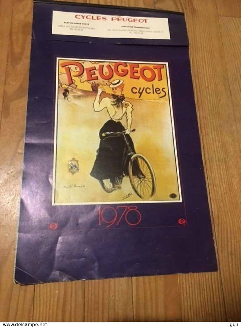 Calendrier Complet 1978 PEUGEOT CYCLES  GRAND FORMAT = 43.5 X 26 Cms (vélo Cycle Cyclisme Bike Bicycle ) - Grossformat : 1971-80