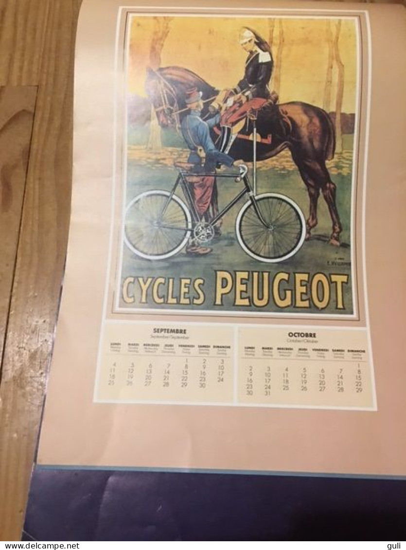 Calendrier complet 1978 PEUGEOT CYCLES  GRAND FORMAT = 43.5 x 26 cms (vélo cycle cyclisme bike bicycle )