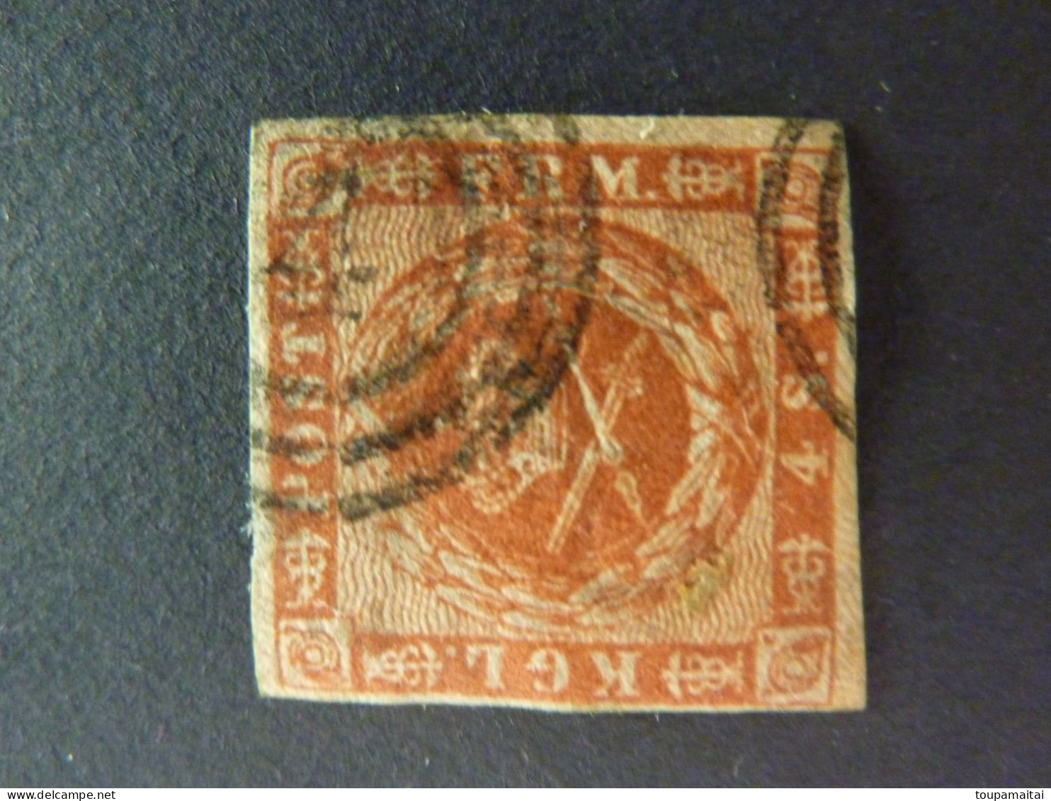 DANEMARK, Année 1858-63, YT N° 8 Fond Ondulé, Oblitéré  (cote 17 EUR) - Used Stamps