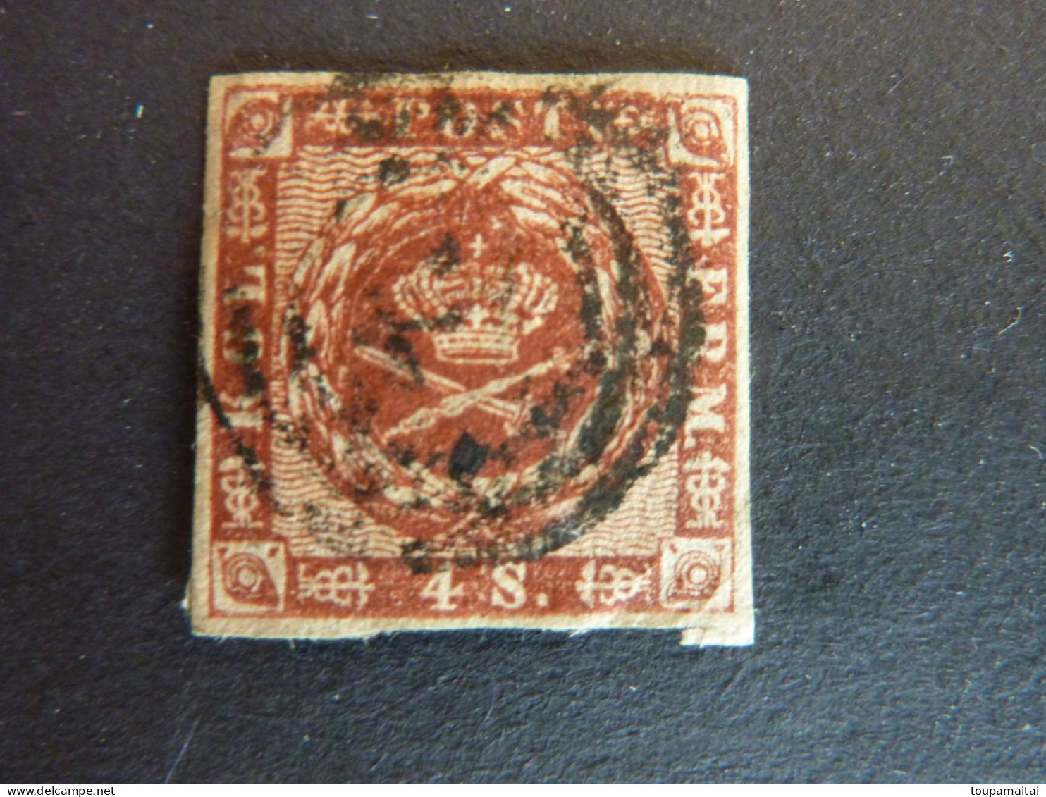 DANEMARK, Année 1858-63, YT N° 8 Fond Ondulé, Oblitéré  (cote 17 EUR) - Used Stamps