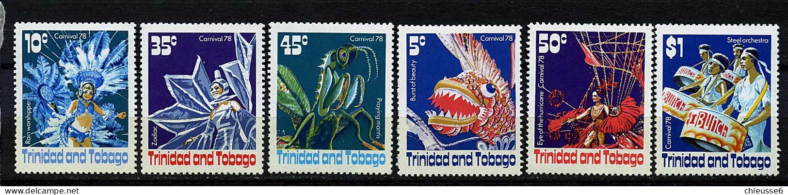 Trinite ** N° 384 à 389 - Carnaval. Chars Et Sujets Divers - Trinidad & Tobago (1962-...)