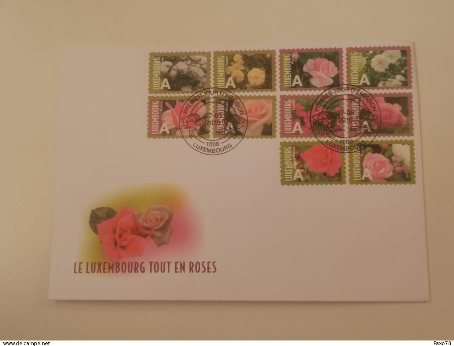 FDC Luxembourg, Le Luxembourg Tout En Roses 2010 - FDC