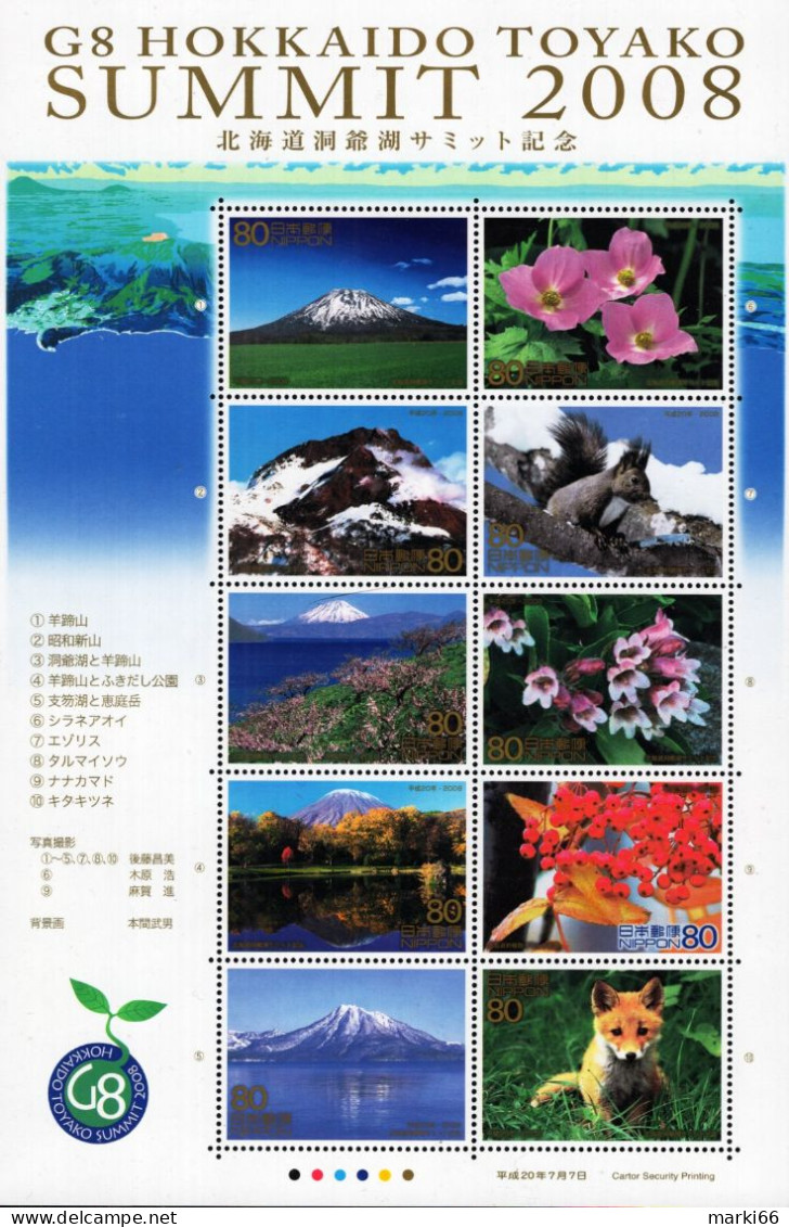Japan - 2008 - G8 Hokkaido Toyako Summit - Mint Stamp Sheetlet - Nuovi