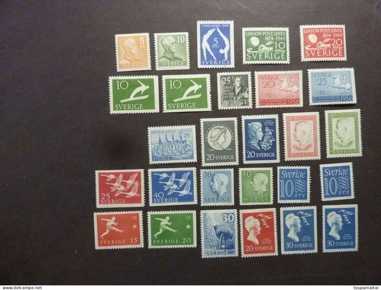 SUEDE, Années 1948 à 1958, Lot De 27 Timbres Neufs MH* Tous Différents, Cote 20.05 EUR, YT N° : Voir Description - Unused Stamps
