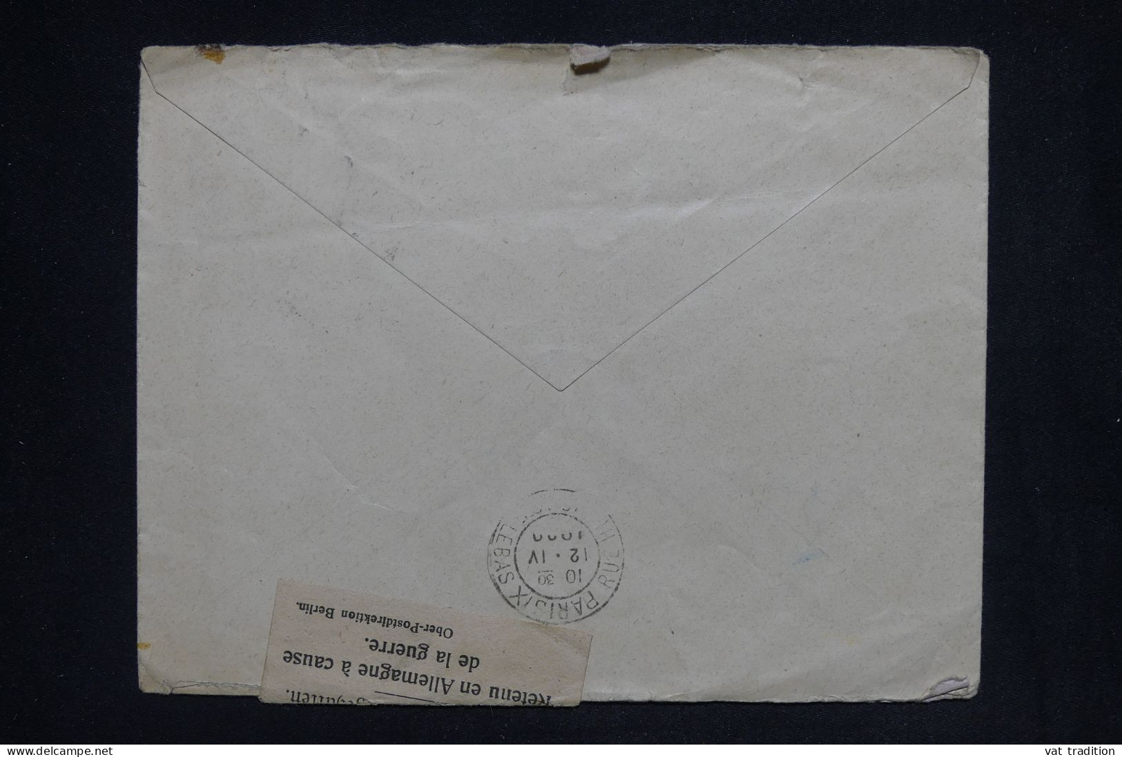 RUSSIE - Enveloppe Pour La France En 1920 Avec étiquette " Retenu En Allemagne à Cause De La Guerre " - L 148133 - Covers & Documents