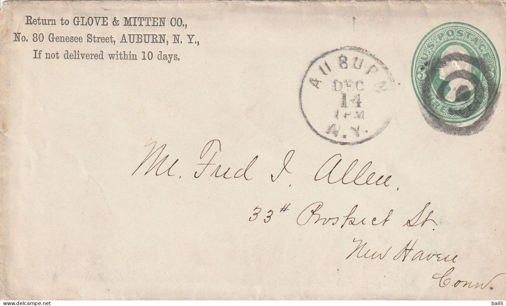 Etats Unis Entier Postal  Privé Auburn - ...-1900