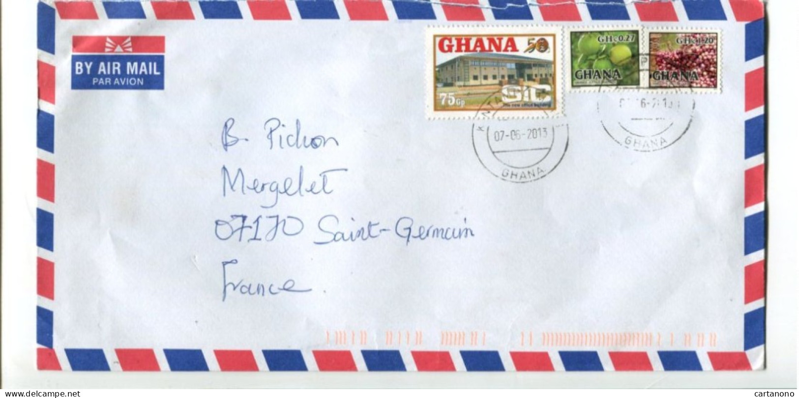 GHANA -  Affranchissement Sur Lettre - Fruits - Ghana (1957-...)