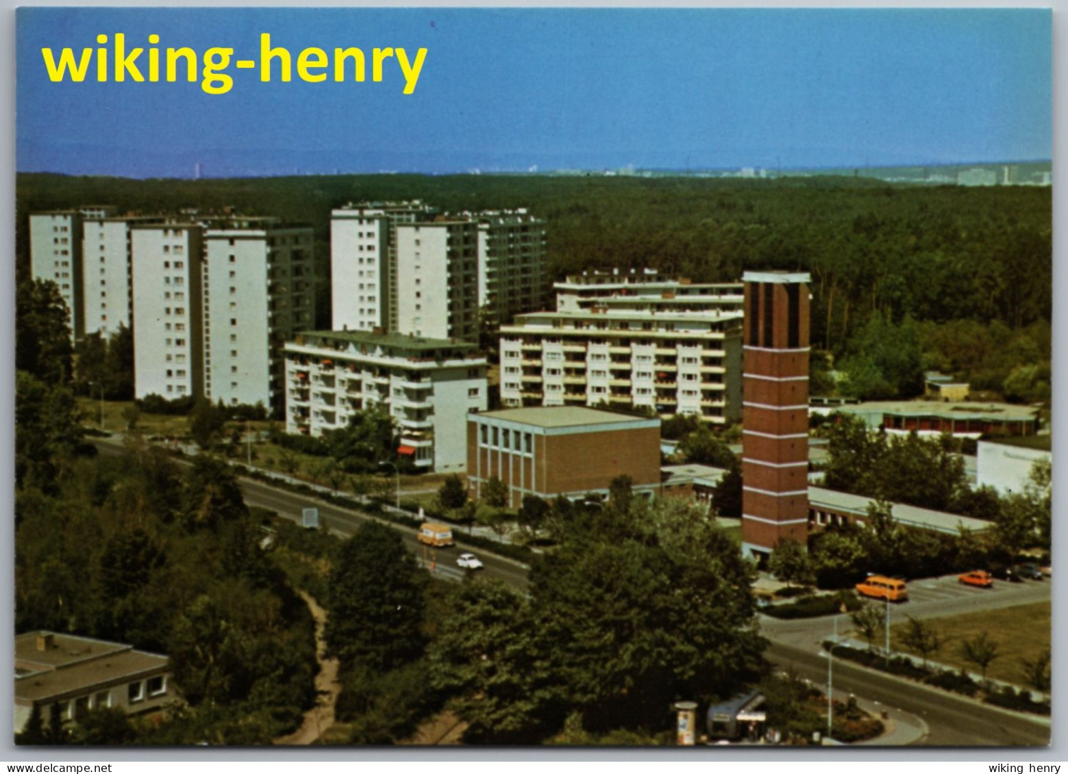 Neu Isenburg Gravenbruch - Ortsansicht 2   Evangelische Kirche Hochhäuser Plattenbau - Neu-Isenburg