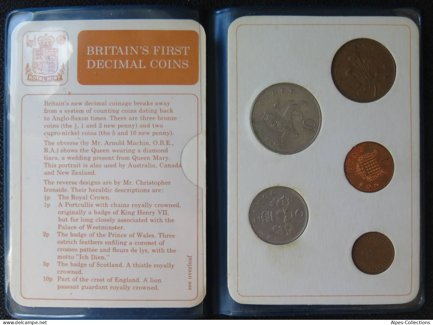 GBRX01 - ANGLETERRE - BRITAINS FIRST DECIMAL COINS - PREMIERES PIECES DECIMALES - Mint Sets & Proof Sets