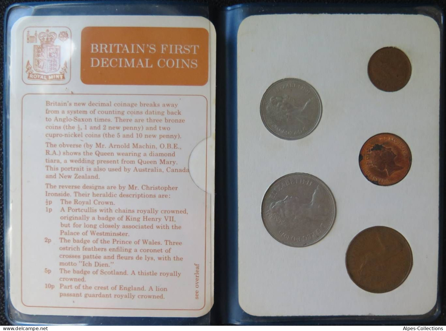 GBRX01 - ANGLETERRE - BRITAINS FIRST DECIMAL COINS - PREMIERES PIECES DECIMALES - Mint Sets & Proof Sets