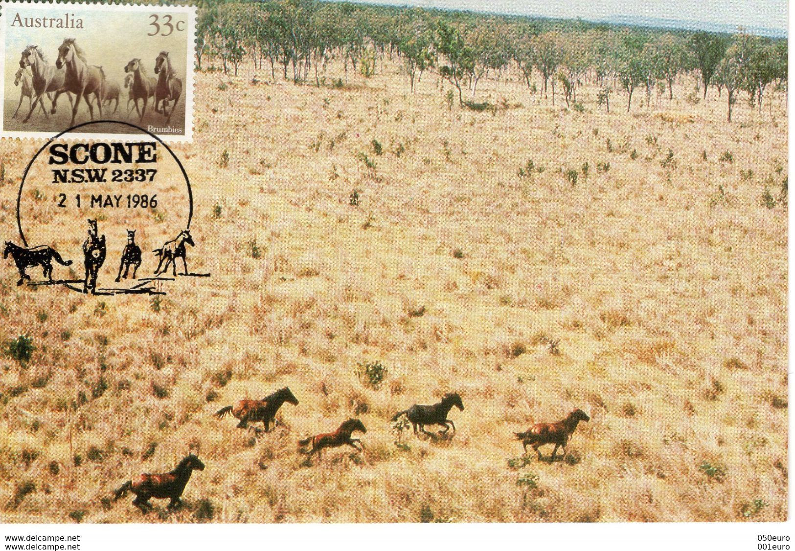 AUSTRALIA 1986 - WILD HORSES Maximum Card #1420650803 - Registered Shipping! - Cartes-Maximum (CM)