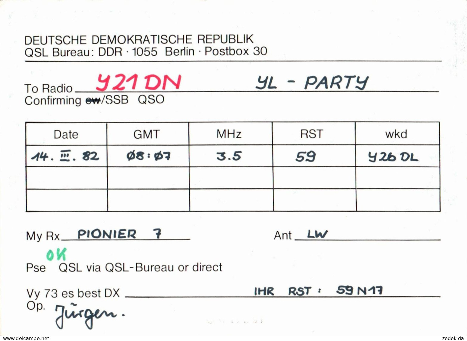 G6460 - Wittenberg - QSL Amateurfunkerkarte Radio Funkerkarte - VEB Gummiwerk Wittenberg - Verlag DDR - Radio