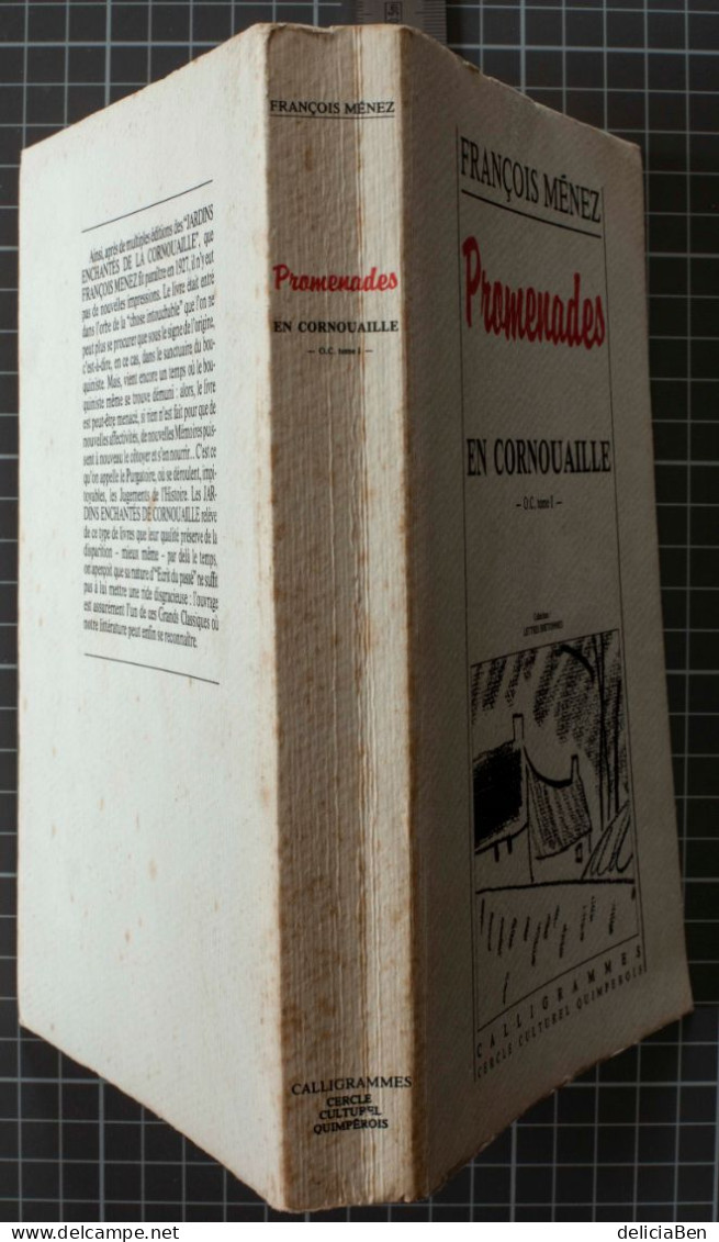 François Ménez, Promenades en Cornouaille Calligrammes 1985. Broché, 4 pages de dessin N&B.