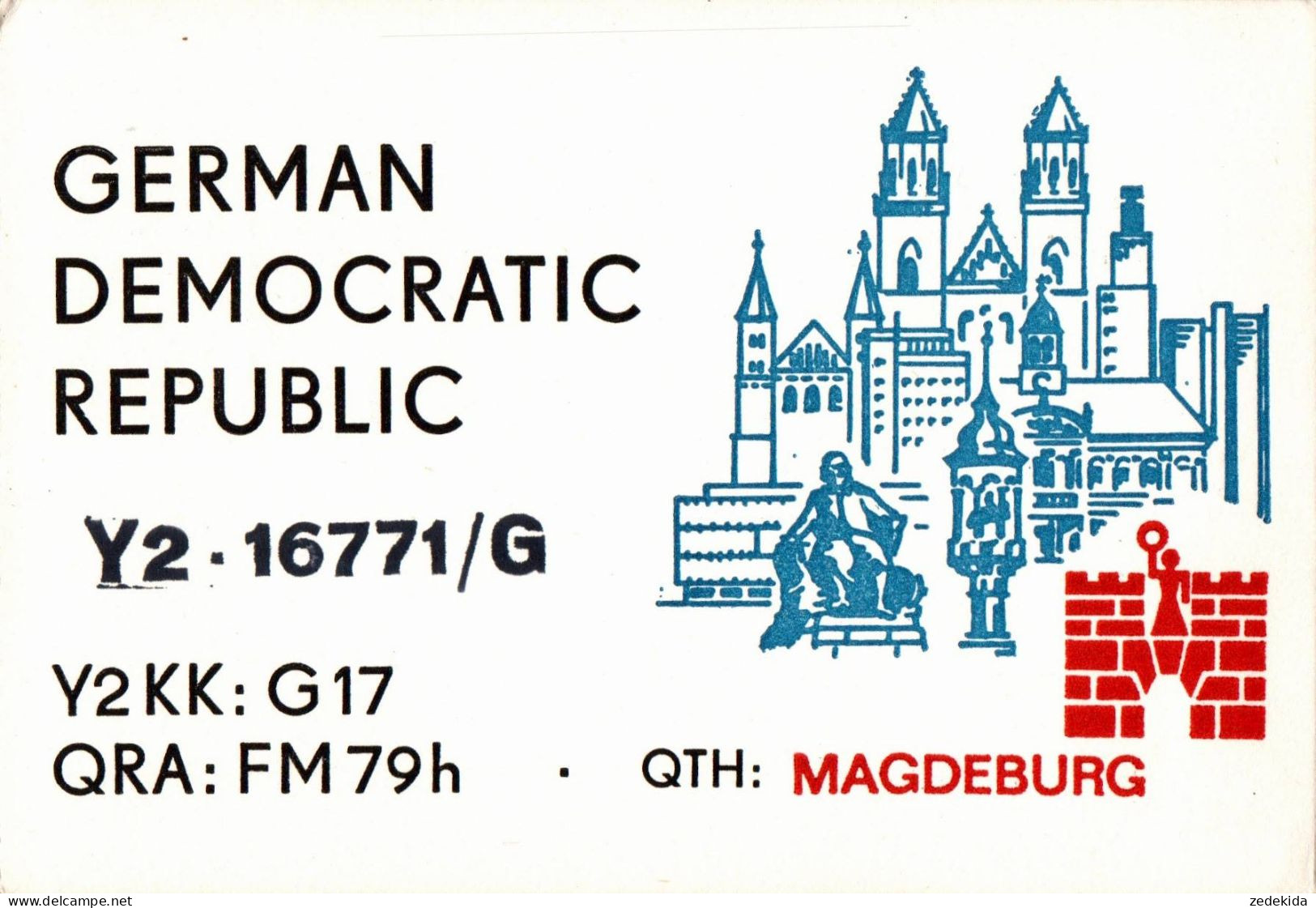 G6463 - Magdeburg - QSL Amateurfunkerkarte Radio Funkerkarte - Verlag DDR - Radio