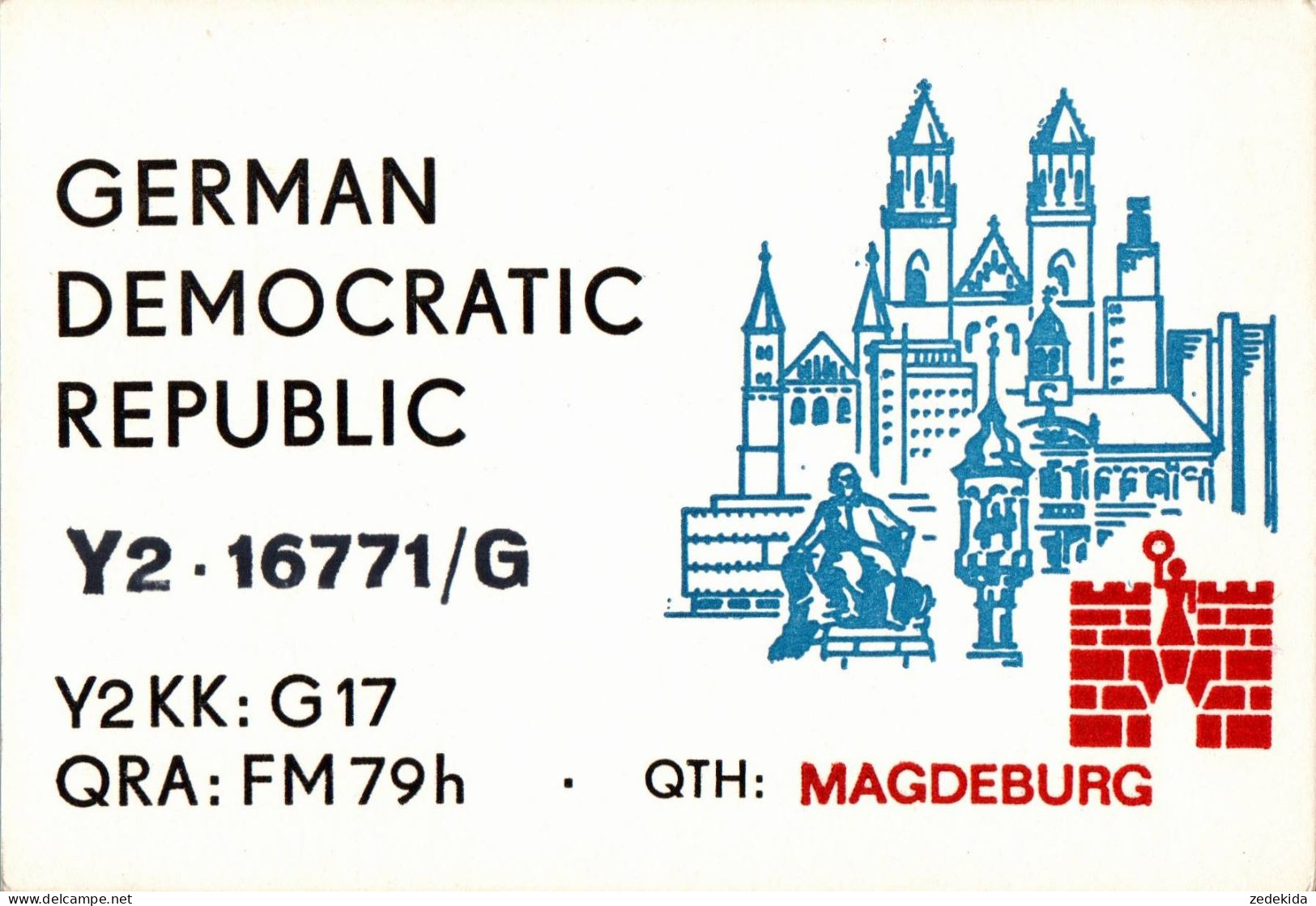 G6464 - Magdeburg - QSL Amateurfunkerkarte Radio Funkerkarte - DDR German Democratic Republic - Verlag DDR - Radio