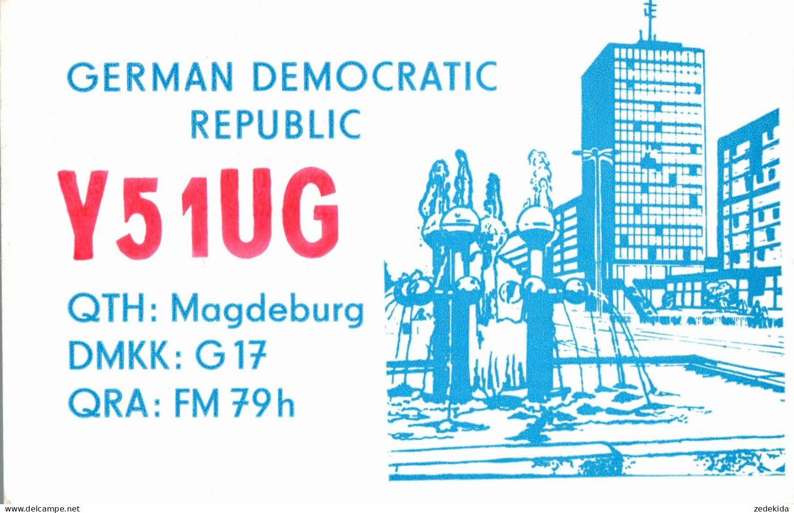 G6470 - Magdeburg - QSL Amateurfunkerkarte Radio Funkerkarte -  Verlag DDR Grafik - Radio