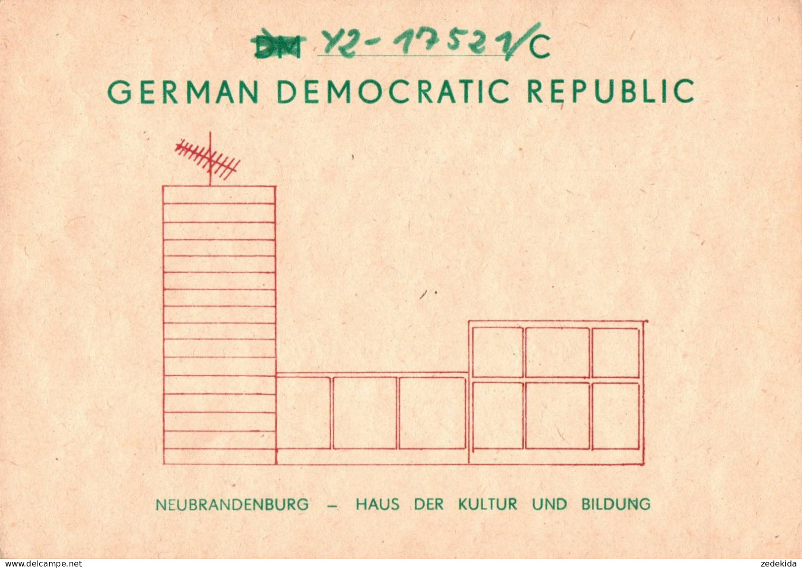 G6478 - Neubrandenburg Haus Der Kultur - QSL Amateurfunkerkarte Radio Funkerkarte -  Verlag DDR Grafik - Radio