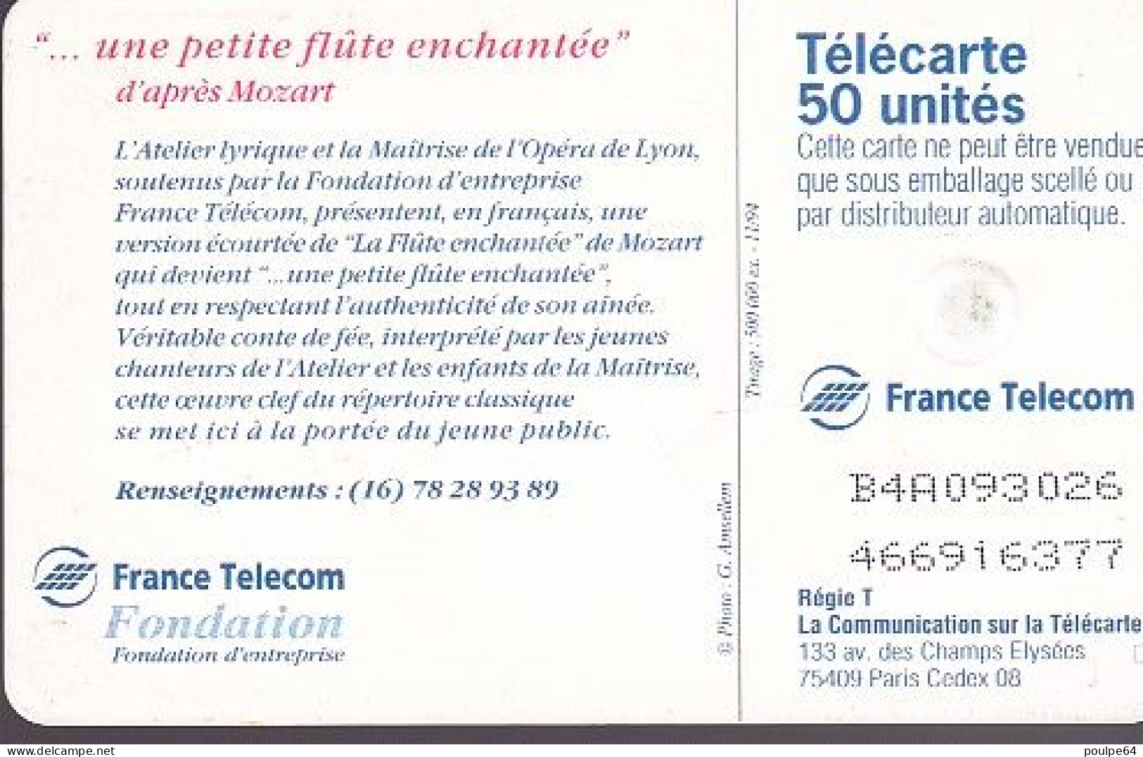 F525 - 11/1994 - FLUTE ENCHANTÉE - 50 GEM (verso : 2ème Logo Moreno) - 1994