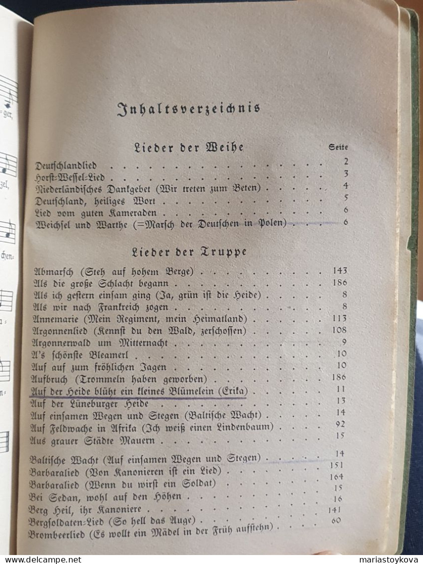 1941. Liederbuch des VII Korps . 2WK