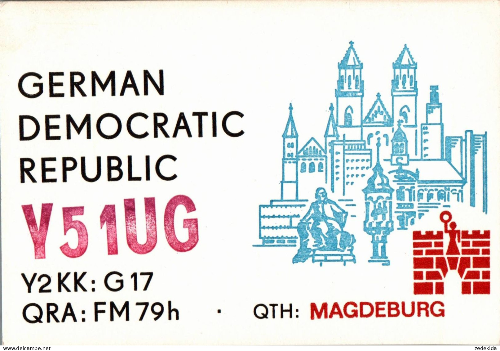 G6486 - Magdeburg - QSL Amateurfunkerkarte Radio Funkerkarte - Verlag DDR Grafik - Radio