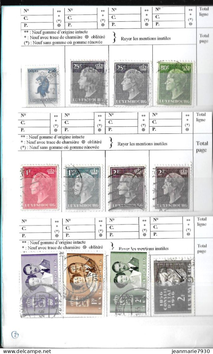 Z283 - LUXEMBOURG - LOT DE 140 TIMBRES DANS CARNET A CHOIX (COTE=85 € ) ET 40 DOCUMENTS - Collections