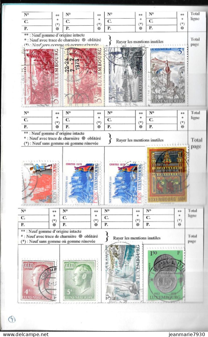 Z283 - LUXEMBOURG - LOT DE 140 TIMBRES DANS CARNET A CHOIX (COTE=85 € ) ET 40 DOCUMENTS - Sammlungen