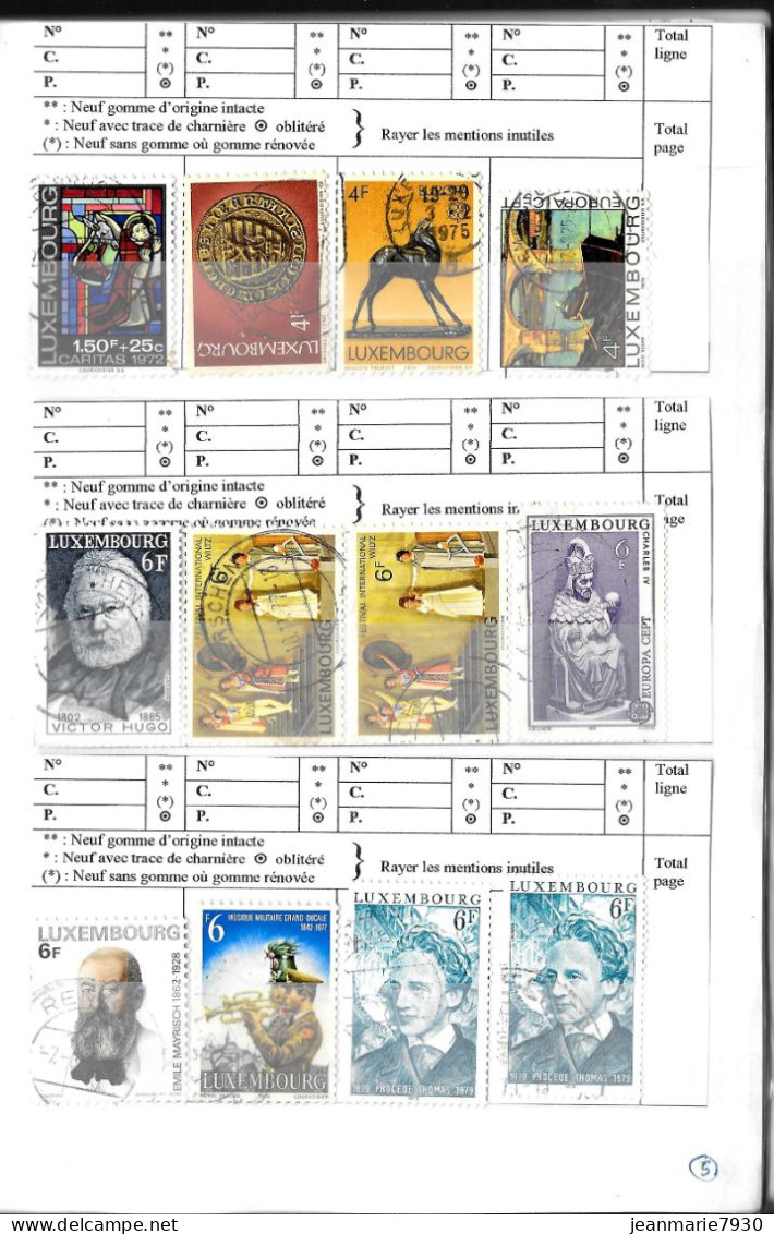 1L - LUXEMBOURG - LOT DE 140 TIMBRES DANS CARNET A CHOIX (COTE=85 € ) ET 40 DOCUMENTS - Collections