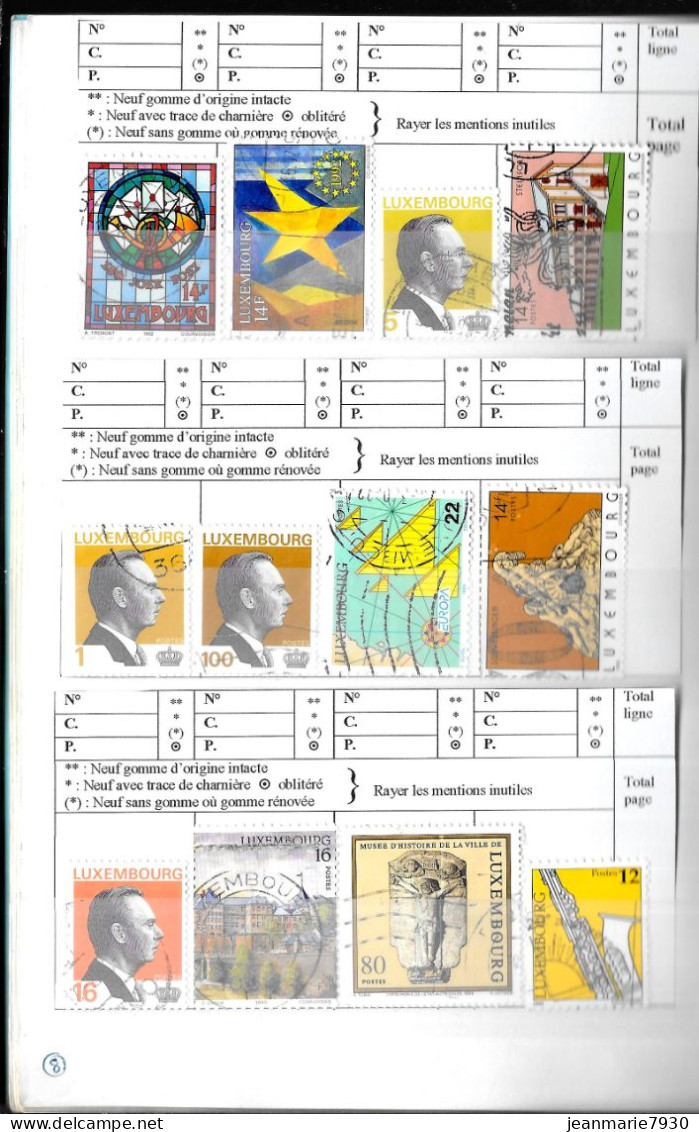 1L - LUXEMBOURG - LOT DE 140 TIMBRES DANS CARNET A CHOIX (COTE=85 € ) ET 40 DOCUMENTS