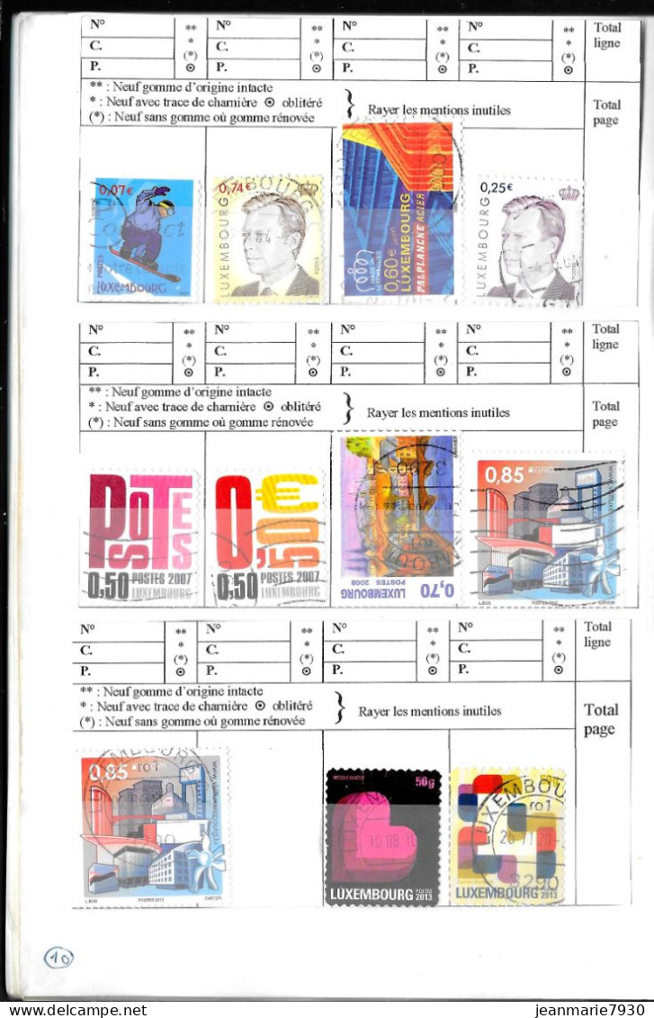 1L - LUXEMBOURG - LOT DE 140 TIMBRES DANS CARNET A CHOIX (COTE=85 € ) ET 40 DOCUMENTS