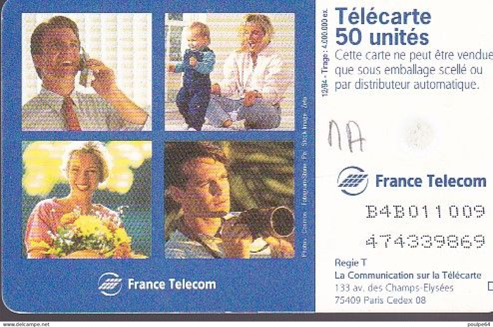 F527 - 12/1994 - VOEUX FRANCE TÉLÉCOM - 50 GEM1A (verso : N° B+4+B+6 Chiffres + 2ème Logo Moreno) - 1994