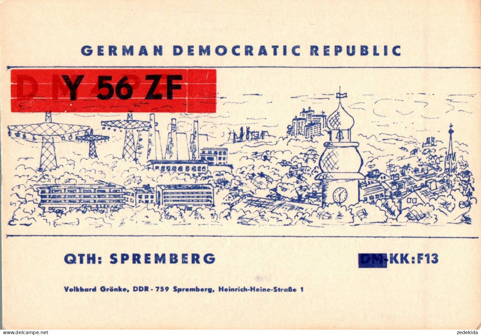 G6491 - Spremberg - QSL Amateurfunkerkarte Radio Funkerkarte - Verlag DDR Grafik - Radio