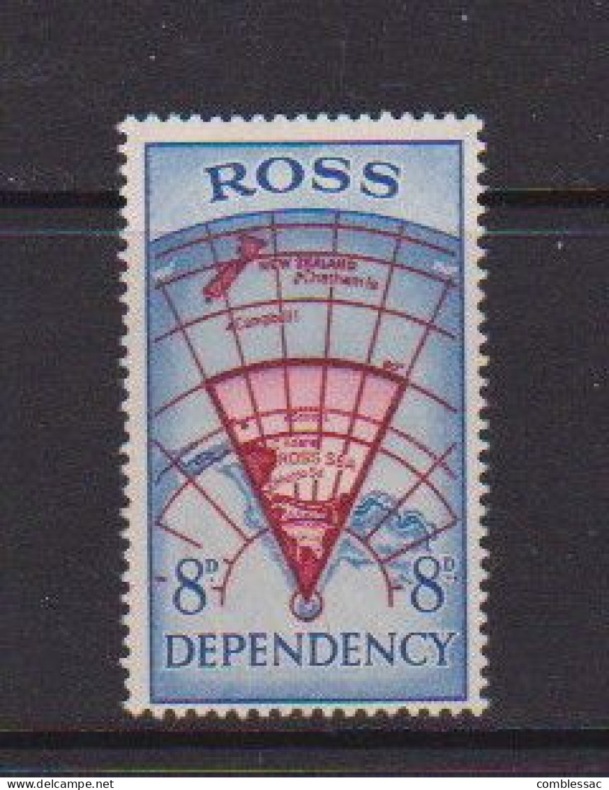 ROSS  DEPENDENCY    1957    8d  Red  And  Blue    MNH - Nuevos