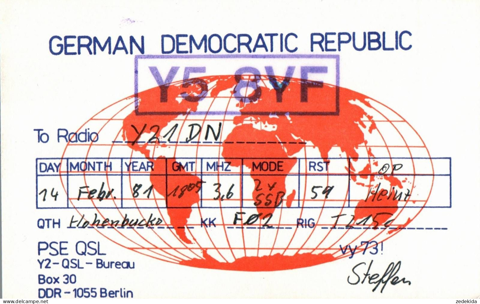 G6500 - Bureau Berlin - QSL Amateurfunkerkarte Radio Funkerkarte - Verlag Reichenbach DDR - Radio