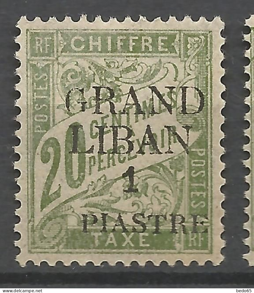 GRAND LIBAN TAXE  N° 2a G Maigre NEUF* TRACE DE CHARNIERE Forte  / Hinge  / MH - Postage Due