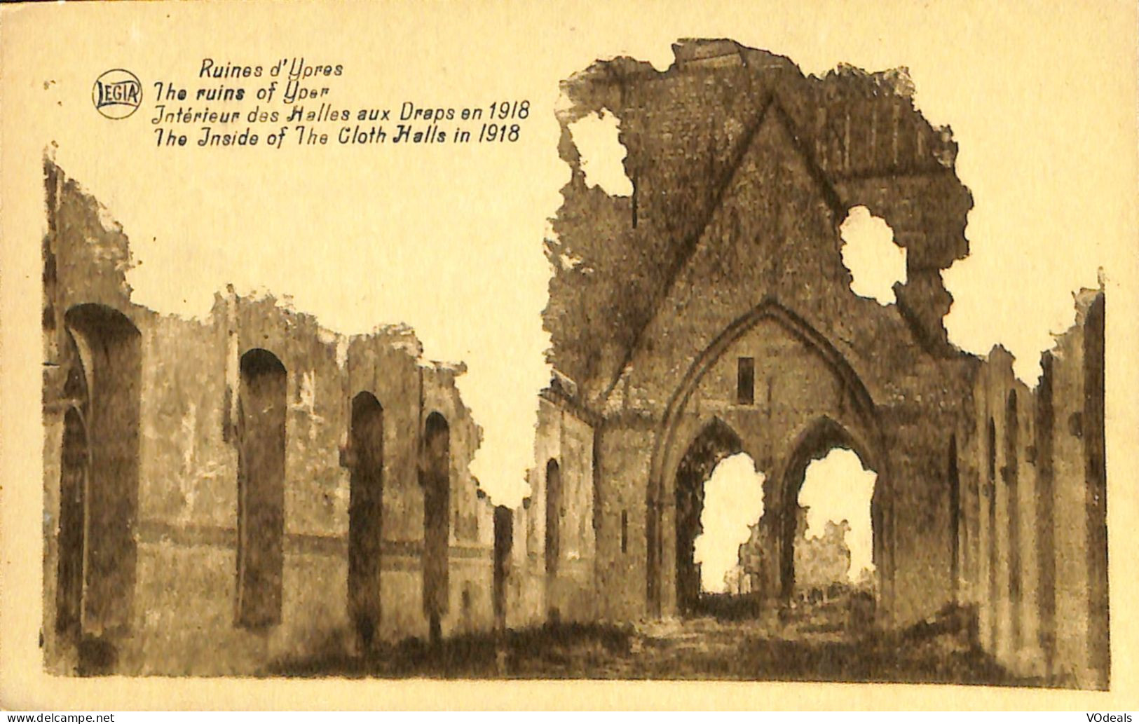 Belgique -  Flandre Occidentale - Ieper - Ypres -Ruines D'Ypres - Intérieur Des Halles Aux Draps En 1918 - Ieper