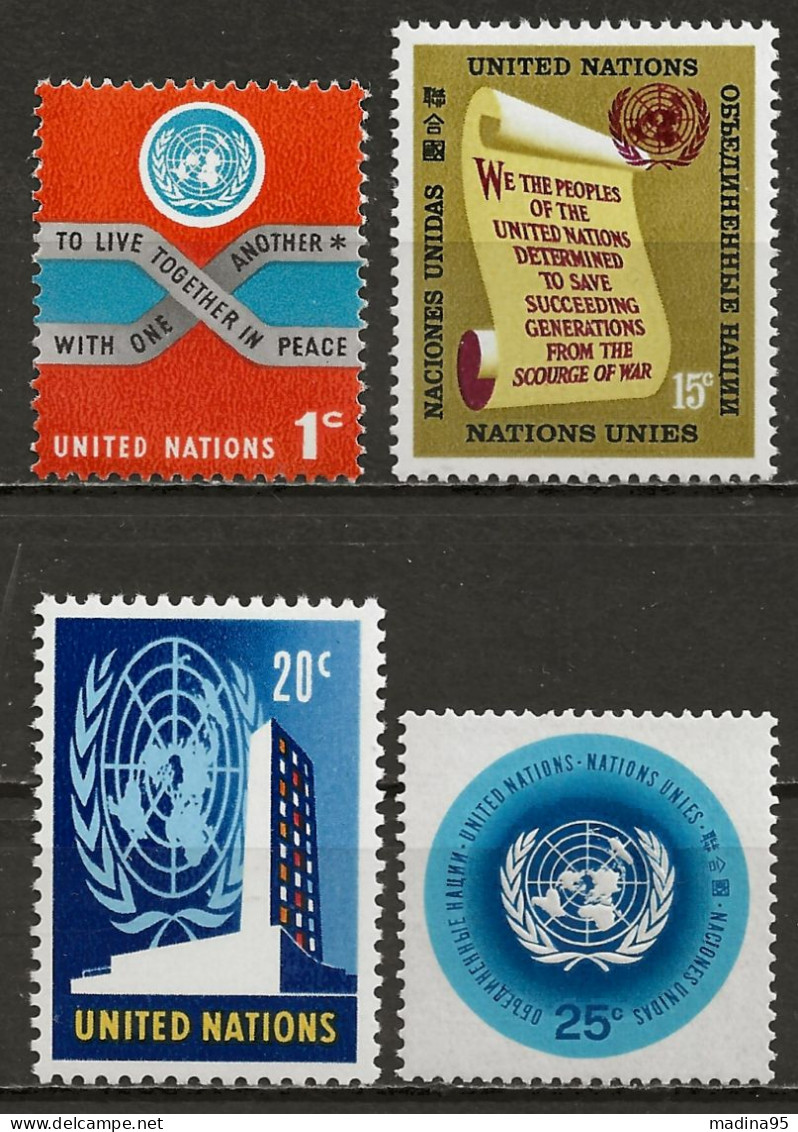 NATIONS-UNIES - NEW-YORK: **, N° YT 141 à 144, Série, TB - Nuovi