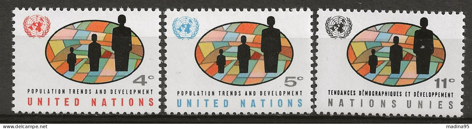 NATIONS-UNIES - NEW-YORK: **, N° YT 145 à 147, Série, TB - Ungebraucht
