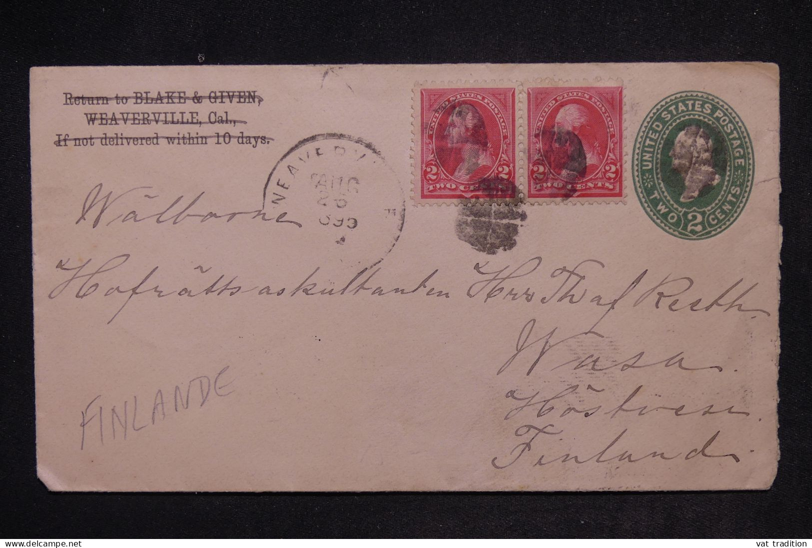 ETATS UNIS - Entier Postal + Compléments Pour La Finlande En 1899  - L 148159 - ...-1900