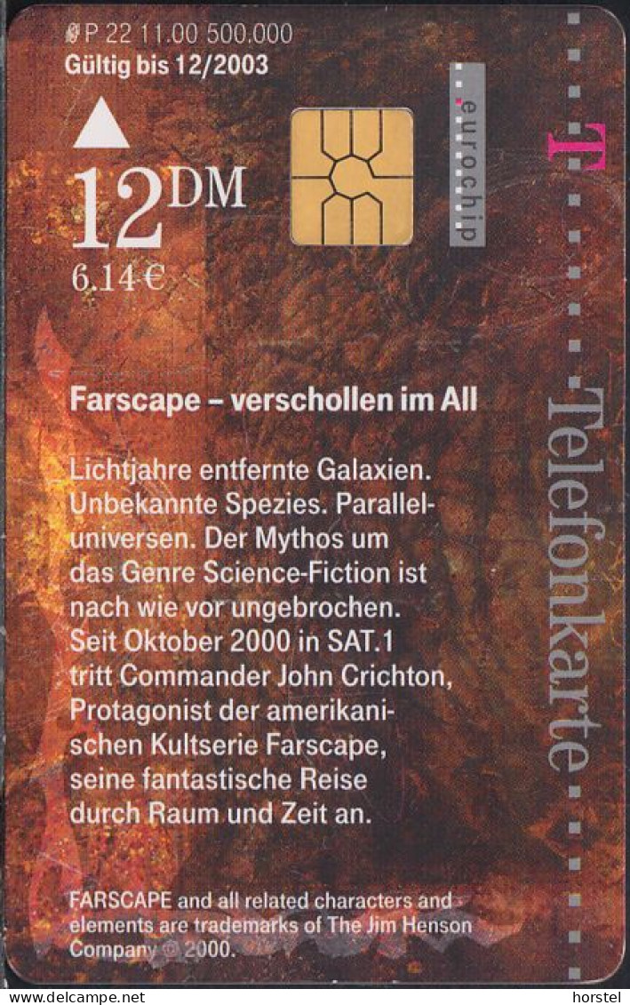 GERMANY P22/00 Science-Fiction - Farscape - Missing - Jim Henson - P & PD-Series: Schalterkarten Der Dt. Telekom