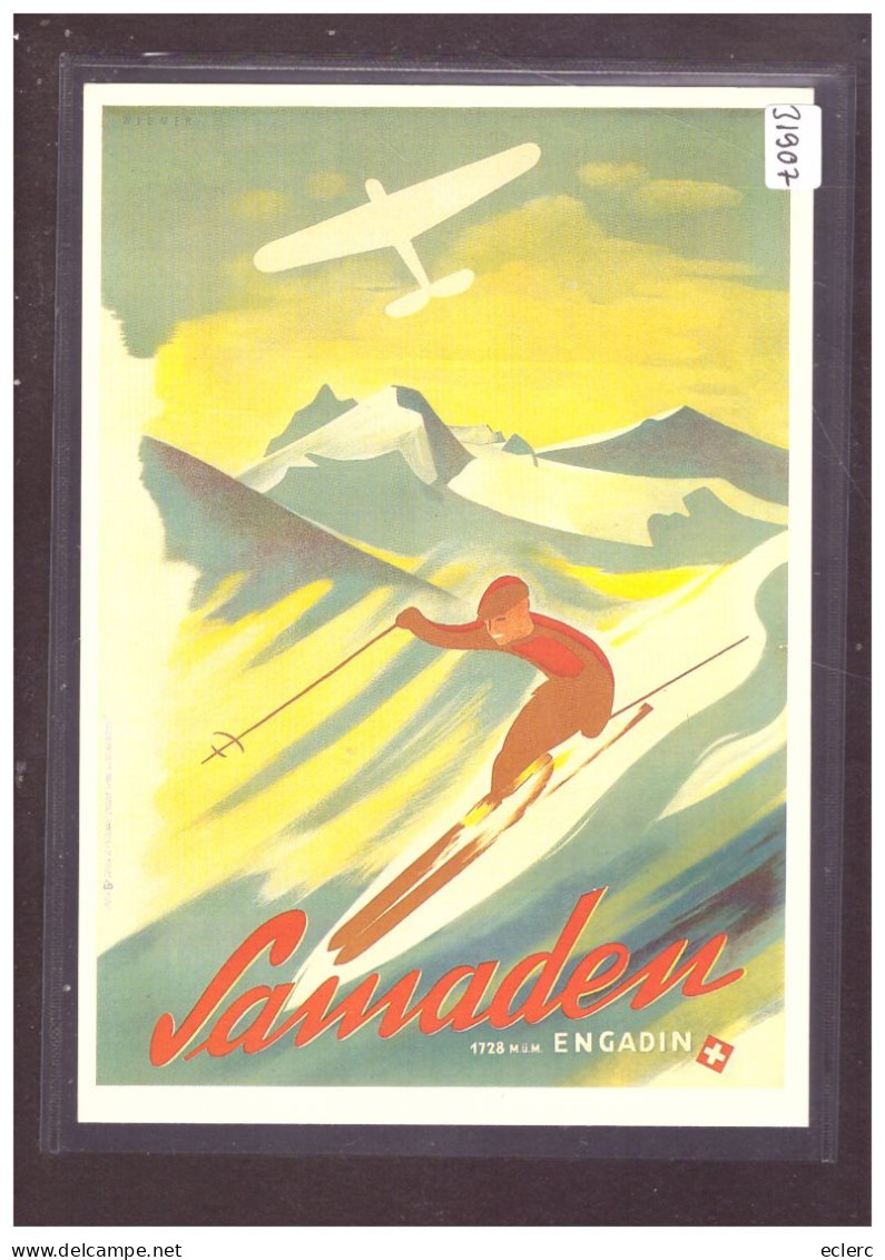 FORMAT 10x15cm - SAMEDAN - WINTER SPORT - REPRODUCTION D'UNE AFFICHE - TB - Port