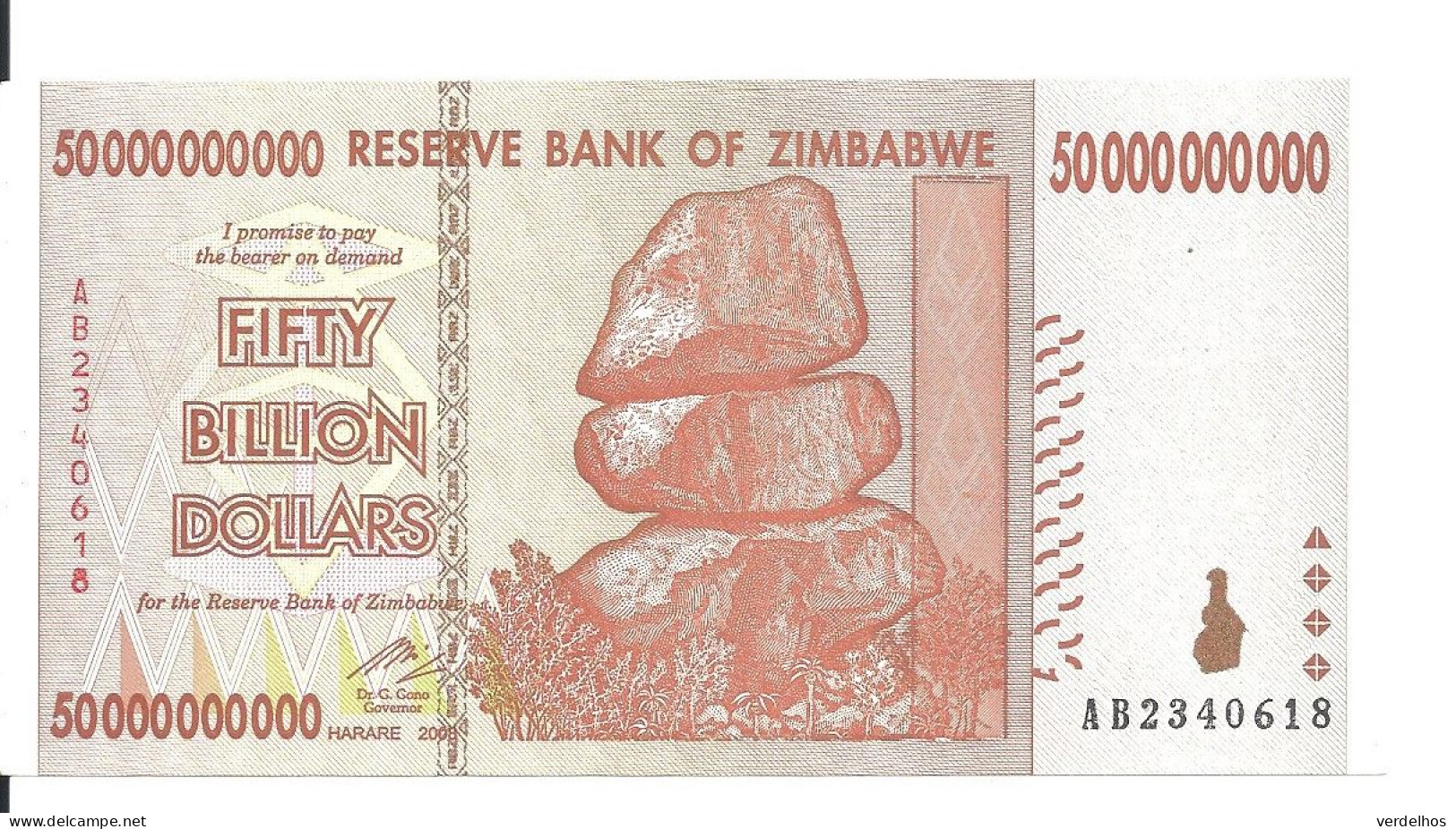 ZIMBABWE 50 BILLION 2008 UNC P 87 - Zimbabwe